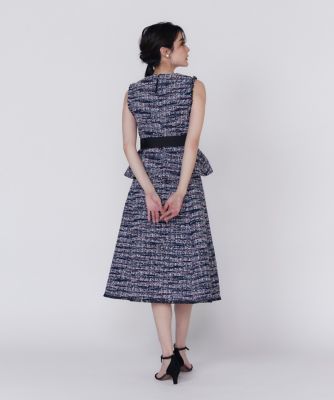 《大きいサイズ》ファンシーツイードペプラムブラウス《Ｍ　Ｍａｇｌｉｅ　ｌｅ　ｃａｓｓｅｔｔｏ》（５１５０１８２５０３）