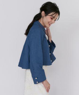 Maglie le cassetto L (Women/大きいサイズ)/マーリエ ル カセット L 《大きいサイズ》パールボタンＧジャン（５１５１１４４８０１）