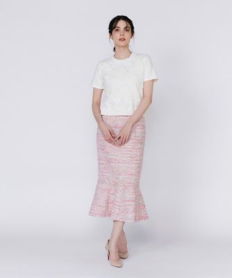 《大きいサイズ》３Ｄ刺繍レースプルオーバー《Ｍａｇｌｉｅ　Ｗｈｉｔｅ》（５１５１１７０１１２）