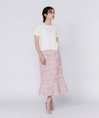 《大きいサイズ》３Ｄ刺繍レースプルオーバー《Ｍａｇｌｉｅ　Ｗｈｉｔｅ》（５１５１１７０１１２）