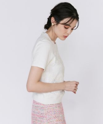 《大きいサイズ》３Ｄ刺繍レースプルオーバー《Ｍａｇｌｉｅ　Ｗｈｉｔｅ》（５１５１１７０１１２）