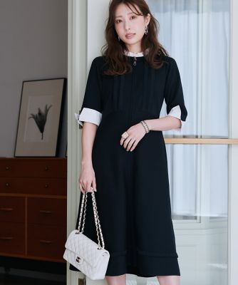 《大きいサイズ》“纏うだけで叶う”　品格ドッキングワンピース《Ｍ　Ｍａｇｌｉｅ　ｌｅ　ｃａｓｓｅｔｔｏ×冨張愛》（５１５１１７２５１４）
