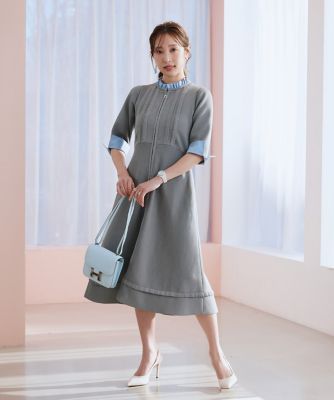 《大きいサイズ》“纏うだけで叶う”　品格ドッキングワンピース《Ｍ　Ｍａｇｌｉｅ　ｌｅ　ｃａｓｓｅｔｔｏ×冨張愛》（５１５１１７２５１４）