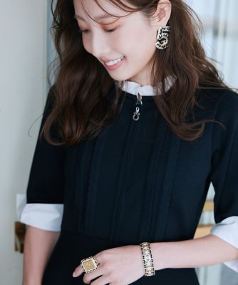 《大きいサイズ》“纏うだけで叶う”　品格ドッキングワンピース《Ｍ　Ｍａｇｌｉｅ　ｌｅ　ｃａｓｓｅｔｔｏ×冨張愛》（５１５１１７２５１４）