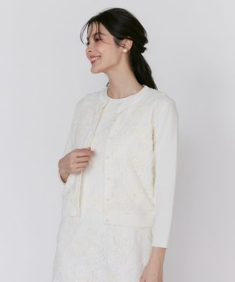 ３Ｄ刺繍レースカーディガン《Ｍａｇｌｉｅ　Ｗｈｉｔｅ》（５１５１１７８３１１）