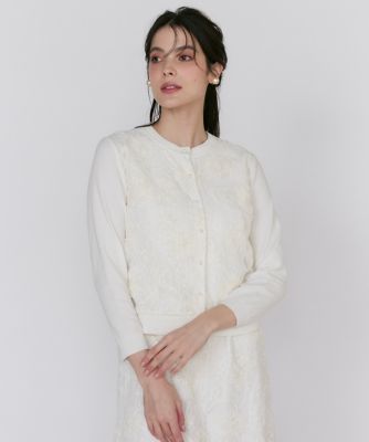 ３Ｄ刺繍レースカーディガン《Ｍａｇｌｉｅ　Ｗｈｉｔｅ》（５１５１１７８３１１）