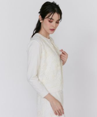 ３Ｄ刺繍レースカーディガン《Ｍａｇｌｉｅ　Ｗｈｉｔｅ》（５１５１１７８３１１）
