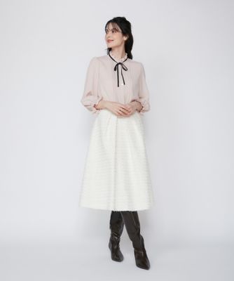 ピンタックリボンブラウス（5151182033） | Maglie le