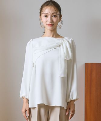 《Ｍ　Ｍａｇｌｉｅ　ｌｅ　ｃａｓｓｅｔｔｏ×吉田理紗》華やかドレープブラウス（５１５１１８２２０５）