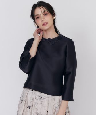 Maglie le cassetto L (Women/大きいサイズ)/マーリエ ル カセット L 《大きいサイズ》フラワーモチーフブラウス(5151182805)