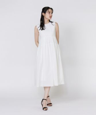 【Comfort embracement】別注ティアードプルオーバー白 タックフレンチティアードワンピース（5152121016