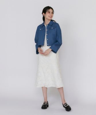《大きいサイズ》３Ｄ刺繍レースワンピース《Ｍａｇｌｉｅ　Ｗｈｉｔｅ》（５１５２１２１１０１）