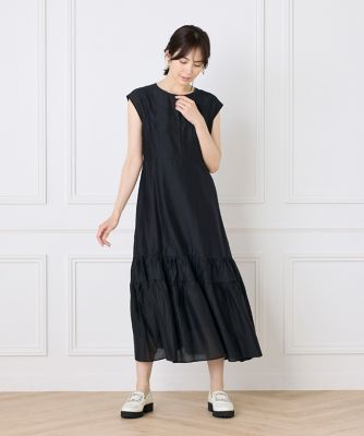 Rene ルネ ウォッシャブルリネンティアードドレス ワンピース