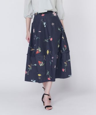 ＜Maglie le cassetto L (Women/大きいサイズ)＞《大きいサイズ》ボタニカルバレルスカート（５１５２１５２８１１）