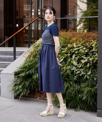 シェリエ　リリーフラワーニットコンビワンピース シェリエ リリーフラワーニットコンビワンピース シェリエ