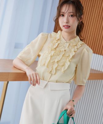 《大きいサイズ》“フリリッシュ”　シアーブラウス《Ｍ　Ｍａｇｌｉｅ　ｌｅ　ｃａｓｓｅｔｔｏ×冨張愛》（５１５２１８２５０４）