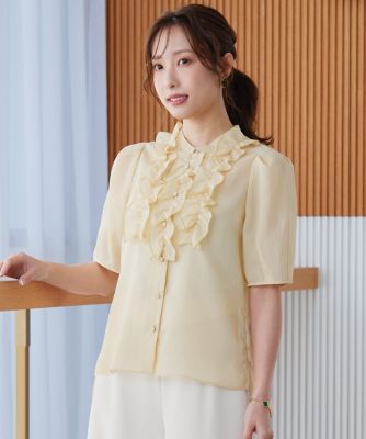 《大きいサイズ》“フリリッシュ”　シアーブラウス《Ｍ　Ｍａｇｌｉｅ　ｌｅ　ｃａｓｓｅｔｔｏ×冨張愛》（５１５２１８２５０４）