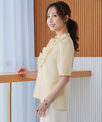《大きいサイズ》“フリリッシュ”　シアーブラウス《Ｍ　Ｍａｇｌｉｅ　ｌｅ　ｃａｓｓｅｔｔｏ×冨張愛》（５１５２１８２５０４）
