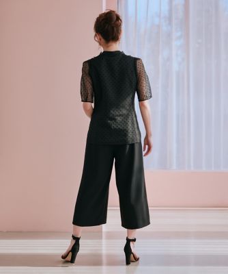 《大きいサイズ》“フリリッシュ”　ドットシアーブラウス《Ｍ　Ｍａｇｌｉｅ　ｌｅ　ｃａｓｓｅｔｔｏ×冨張愛》（５１５２１８２５１４）