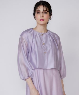 ＜Maglie le cassetto L (Women/大きいサイズ)＞《大きいサイズ》シアーショートブラウス（５１５２１８２８０７）