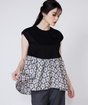 ＜Maglie le cassetto  (Women)＞刺繍レースドッキングカットソー（５１５２１９０００７）