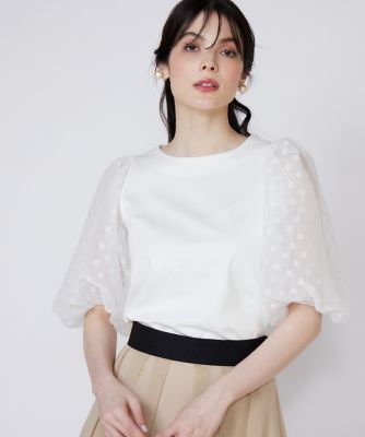 ＜Maglie le cassetto  (Women)＞ドットチュールドッキングカットソー（５１５２１９００１２）