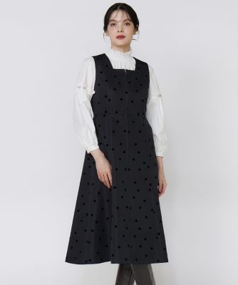 ＜Maglie le cassetto  (Women)＞《Ｍ　Ｍａｇｌｉｅ　ｌｅ　ｃａｓｓｅｔｔｏ》《ＷＥＢ限定》ドットフロッキーワンピース（５１５３１２１２１１）