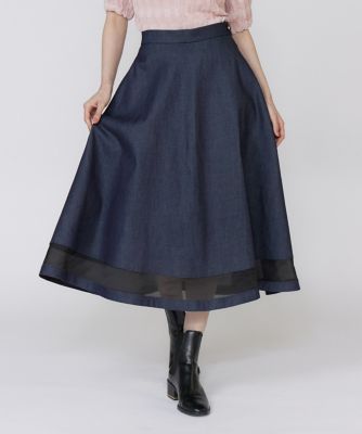＜Maglie le cassetto  (Women)＞《フランドル４５周年限定コレクション》シアードッキングデニムスカート《Ｍ　Ｍａｇｌｉｅ　ｌｅ　ｃａｓｓｅｔｔｏ》（５１５３１５１２１１）