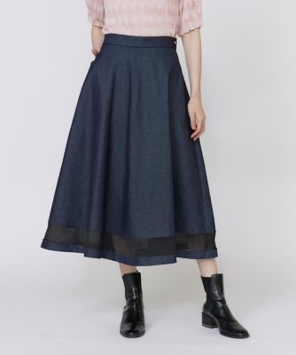 6/20限定【新品】Maglie le cassetto マーリエ スカート フランドル45周年限定コレクション》《大きいサイズ》シアー