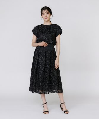 フラワー刺繍タックスカート（5153152008） | Maglie le