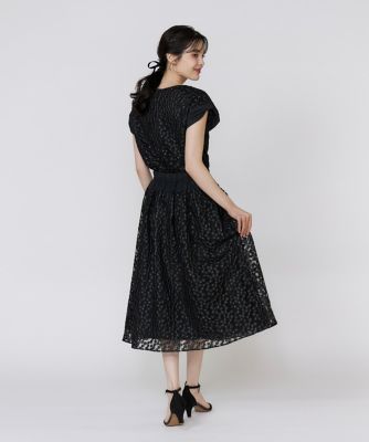 フラワー刺繍タックスカート(グレー) フラワー刺繍タックスカート(グレー)