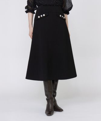 ＜Maglie le cassetto  (Women)＞《美人百花９月号掲載》《フランドル４５周年限定コレクション》ビジューフレアスカート《Ｍ　Ｍａｇｌｉｅ　ｌｅ　ｃａｓｓｅｔｔｏ》