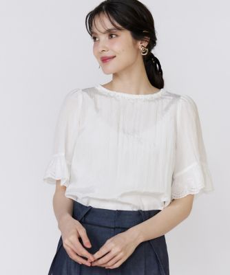Nodress フリルレースブラウス ノードレス Nodress フリルレースブラウス ノードレス トップス - トップス