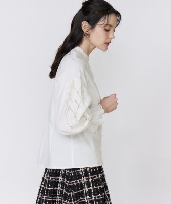 美人百花9月号掲載》刺繍レースドッキングブラウス