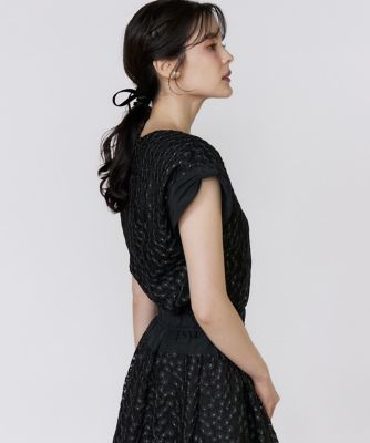 leur logette チュール アートフラワーシシュウブラウス 【公式