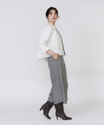 配色フリルショート丈ブラウス（5153182009） | Maglie le