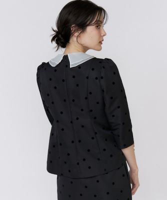 【emily】T.japanドットブラウス　ホワイト emily】T.japanドットブラウス ホワイト emily】T.japanドット