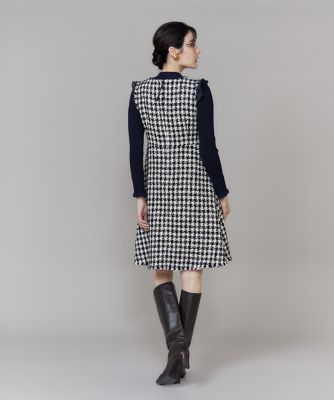 Vネック千鳥柄ワンピース（5154121020） | Maglie le