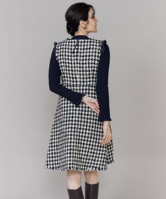 Vネック千鳥柄ワンピース（5154121020） | Maglie le