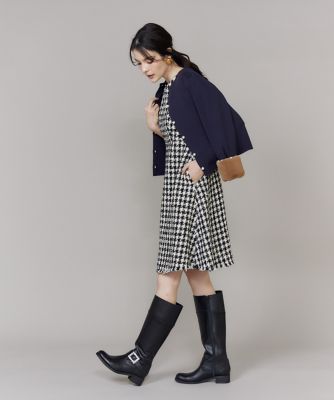 専用　　現行品⭐︎完売色　　サマークラシック千鳥プリント 大きいサイズ》Vネック千鳥柄ワンピース（5154121820