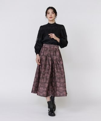 フラワージャカードスカート（5154152009） | Maglie le