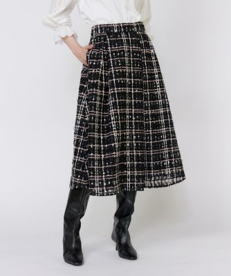 ＜Maglie le cassetto L (Women/大きいサイズ)＞《大きいサイズ》チュールチェックタックスカート（５１５４１５２８０５）