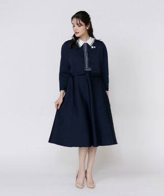 M Maglie le cassetto》レース衿ニットワンピース