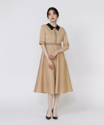 M Maglie le cassetto》レース衿ニットワンピース