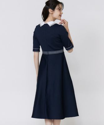 M Maglie le cassetto》レース衿ニットワンピース