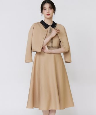 ＜Maglie le cassetto L (Women/大きいサイズ)＞《大きいサイズ》レース衿ニットワンピース《Ｍ　Ｍａｇｌｉｅ　ｌｅ　ｃａｓｓｅｔｔｏ》（５１５４１７２５０９）