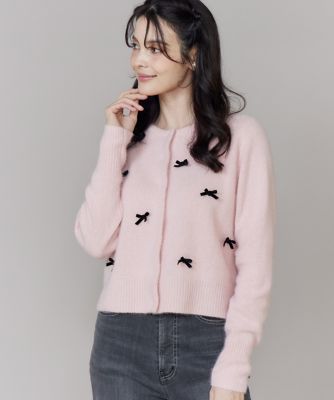 ＜Maglie le cassetto L (Women/大きいサイズ)＞《大きいサイズ》ベロアリボンフォックスカーデ（５１５４１７８８１４）