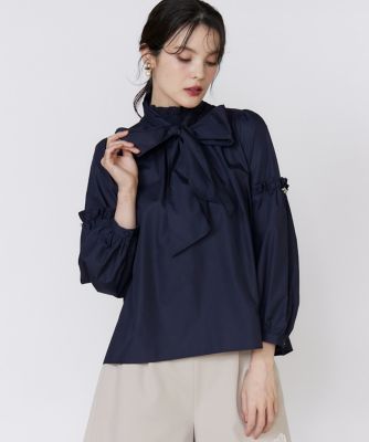 【はづき】【美品】①フリルスリーブニットプルオーバー ＆②ボウタイブラウス STYLEMIXER | フリルレイヤーブラウス (チュニック・ロングトップス