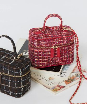 ＜Maglie le cassetto  (Women)＞《Ｍ　Ｍａｇｌｉｅ　ｌｅ　ｃａｓｓｅｔｔｏ》ＣＡＭＰＯＲＥツイードバニティバッグ（５１５４２０１００１）