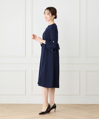 M Maglie le cassetto》袖フリルフレアワンピース